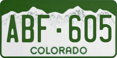 CO license plate ABF605
