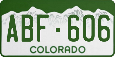 CO license plate ABF606