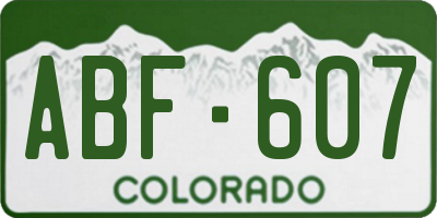 CO license plate ABF607