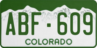 CO license plate ABF609