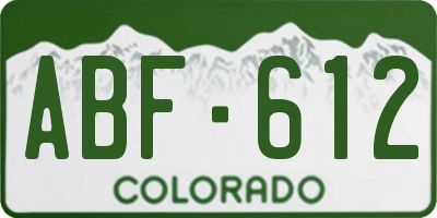 CO license plate ABF612