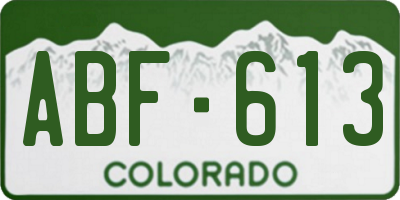 CO license plate ABF613