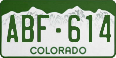 CO license plate ABF614