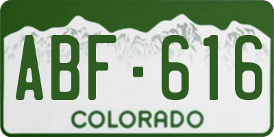 CO license plate ABF616