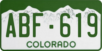 CO license plate ABF619