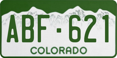 CO license plate ABF621