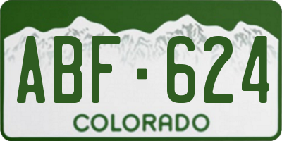 CO license plate ABF624