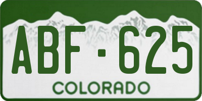 CO license plate ABF625