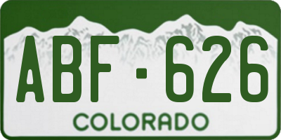 CO license plate ABF626