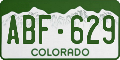 CO license plate ABF629