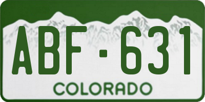 CO license plate ABF631