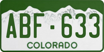 CO license plate ABF633