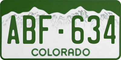 CO license plate ABF634