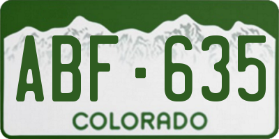 CO license plate ABF635
