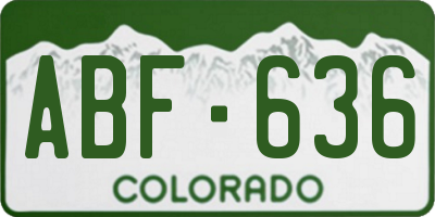 CO license plate ABF636