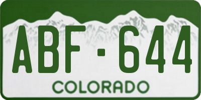 CO license plate ABF644