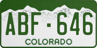 CO license plate ABF646