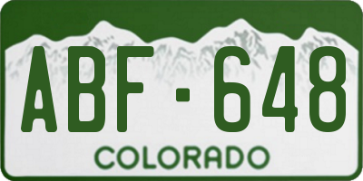 CO license plate ABF648