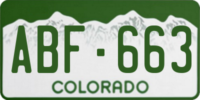 CO license plate ABF663