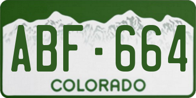 CO license plate ABF664