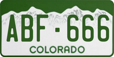CO license plate ABF666