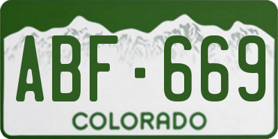 CO license plate ABF669