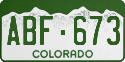 CO license plate ABF673