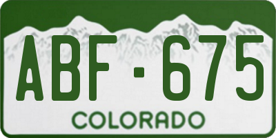 CO license plate ABF675