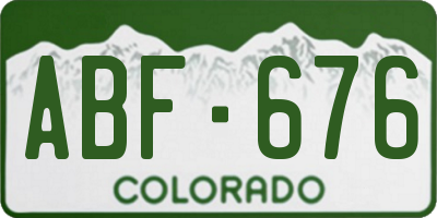 CO license plate ABF676