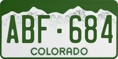 CO license plate ABF684