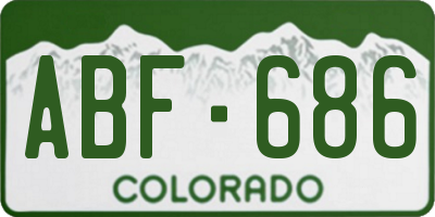 CO license plate ABF686