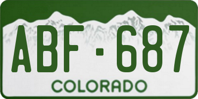 CO license plate ABF687