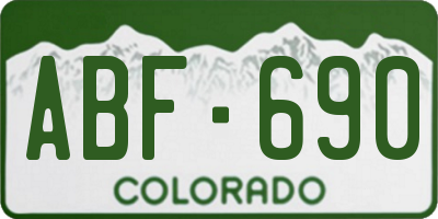 CO license plate ABF690