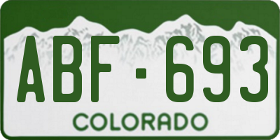 CO license plate ABF693