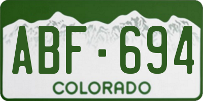 CO license plate ABF694