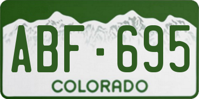 CO license plate ABF695