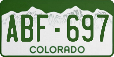 CO license plate ABF697