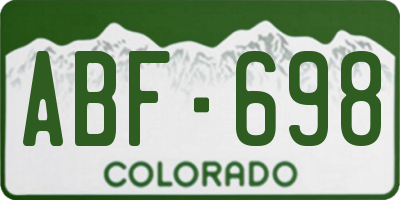 CO license plate ABF698