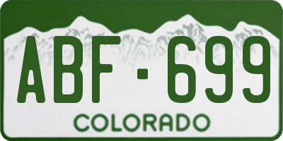 CO license plate ABF699