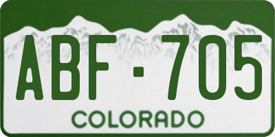 CO license plate ABF705