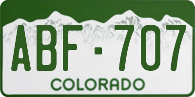 CO license plate ABF707