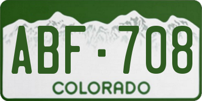CO license plate ABF708