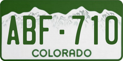 CO license plate ABF710