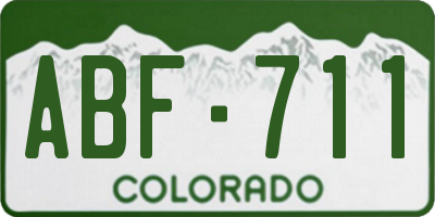 CO license plate ABF711