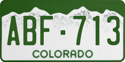 CO license plate ABF713