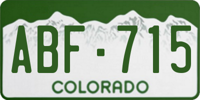 CO license plate ABF715