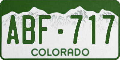 CO license plate ABF717