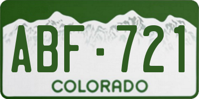 CO license plate ABF721