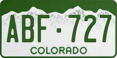 CO license plate ABF727
