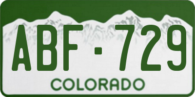 CO license plate ABF729